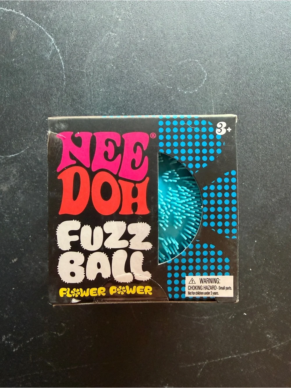 New Nee Doh FUZZ BALL FLOWER POWER Textured Blue Needoh Toy Squishy Schylling 3+